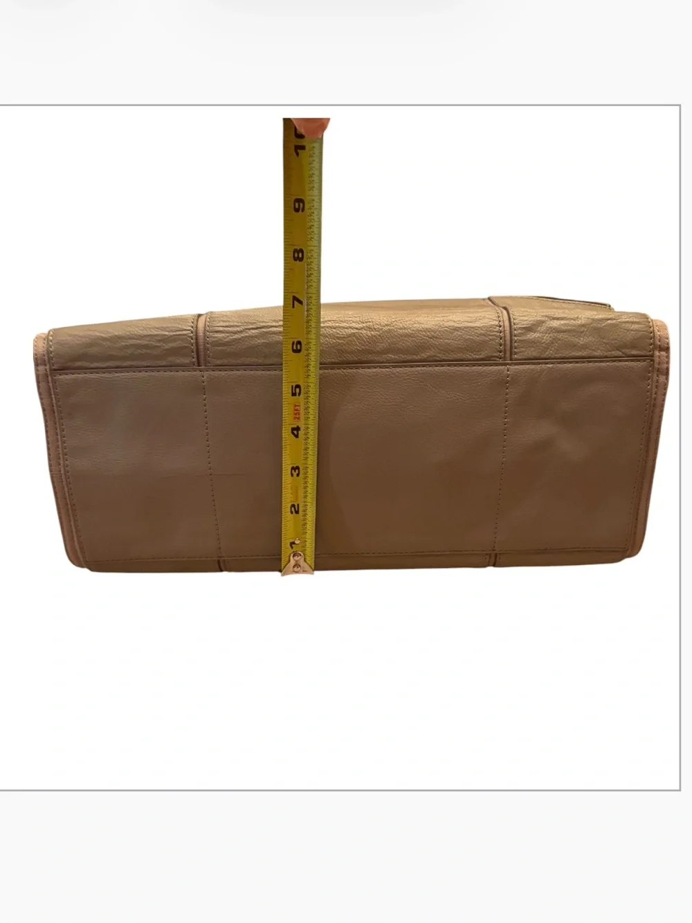 Tory Burch Ella Tan Pebbled Leather and Canvas Tote